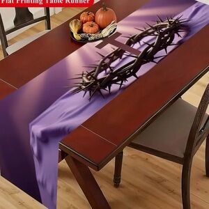 Purple Crown of Thorns Table Runner